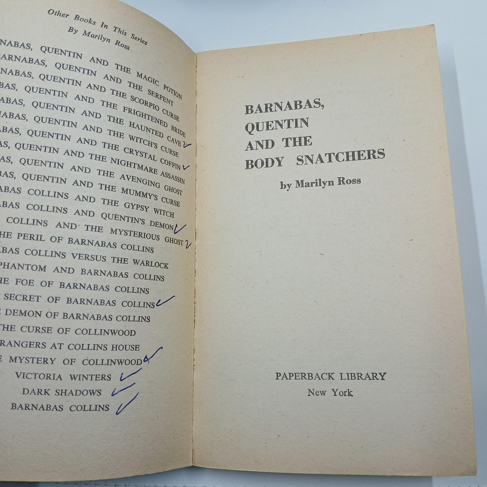 Vintage 1971 Barnabas Quentin & the Body Snatchers Marilyn Ross Dark Shadows PB - Picture 5 of 6